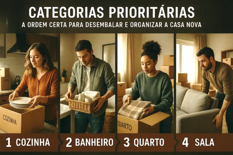 Categorias Prioritárias: A Ordem Certa para Desembalar e Organizar a Casa Nova